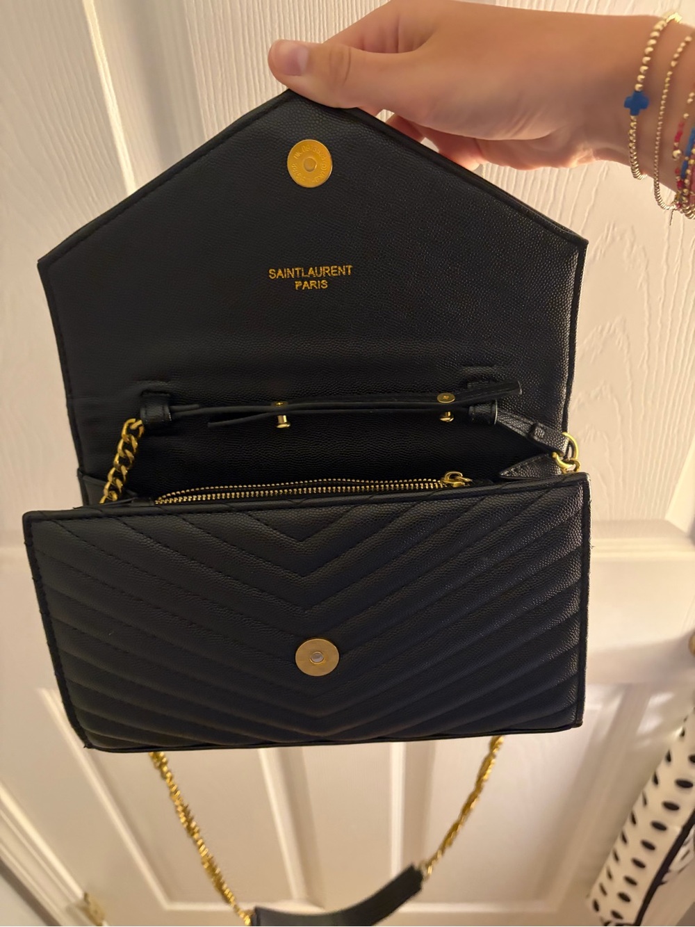 Black Quilted Leather Chain Shoulder Bag - Picture 3 of 5